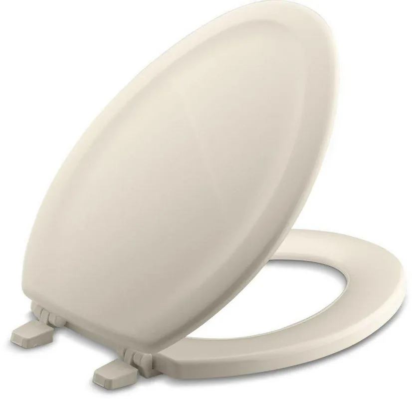 KOHLER 4647-47 Stonewood Elongated Closed Front Toilet Seat with Cover in Almond