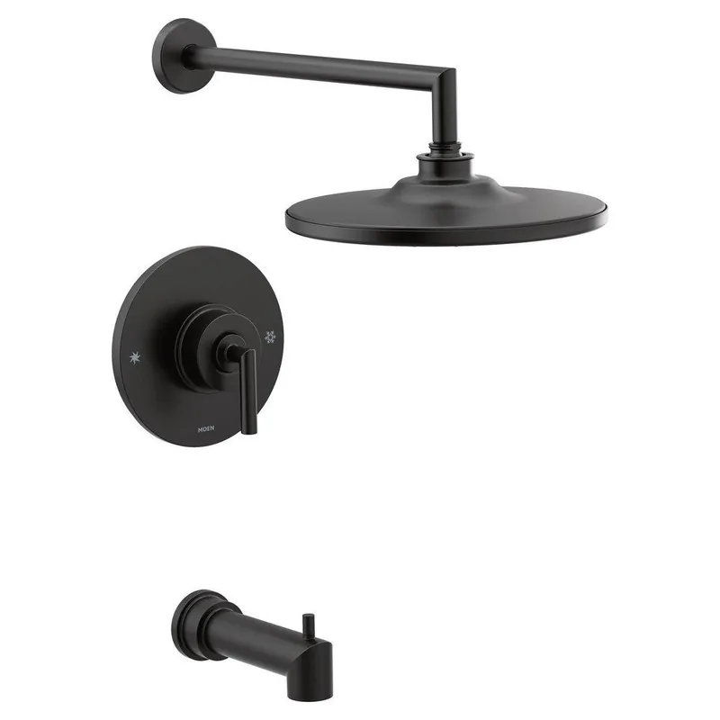 Moen TS22003BL Align One Handle Single Function Bathtub & Shower Faucet in Matte Black (Trim Only)