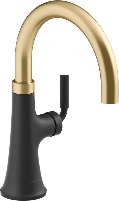 Kohler 23767-BMB Tone Single Handle Bar Faucet in Matte Black/Modern Brass