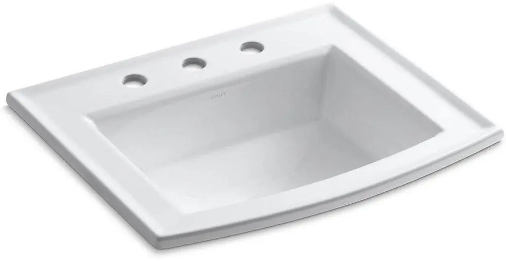 Kohler 2356-8-0 Archer 22-5/8 x 19-7/16 in. Rectangular Drop-in Bathroom Sink
