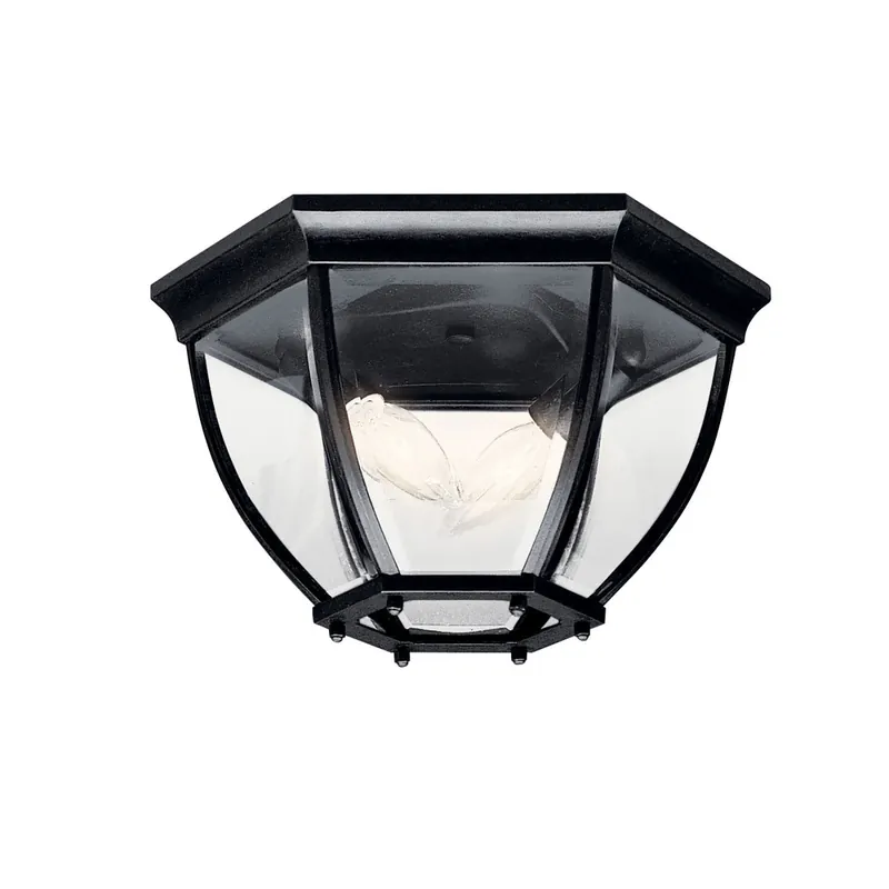 Kichler 9886BK Outdoor Ceiling Light 2 Light Flush Mount