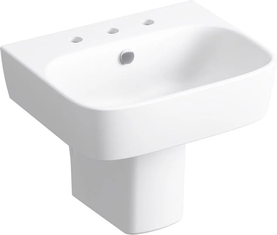 KOHLER 77768-8-0 ModernLife Wall Mount Bathroom Sink in White