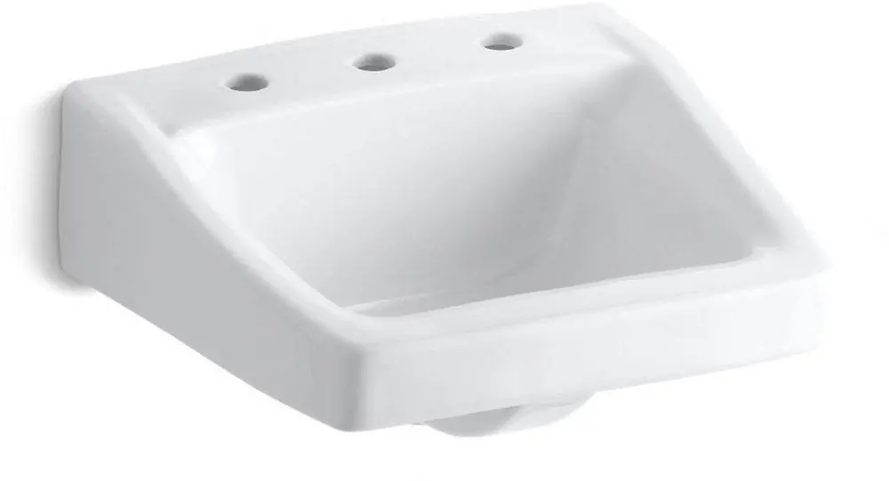 Kohler 1724-0 Chesapeake 19-1/4 x 17-1/4 in. Rectangular Wall Mount Bathroom Sink in White