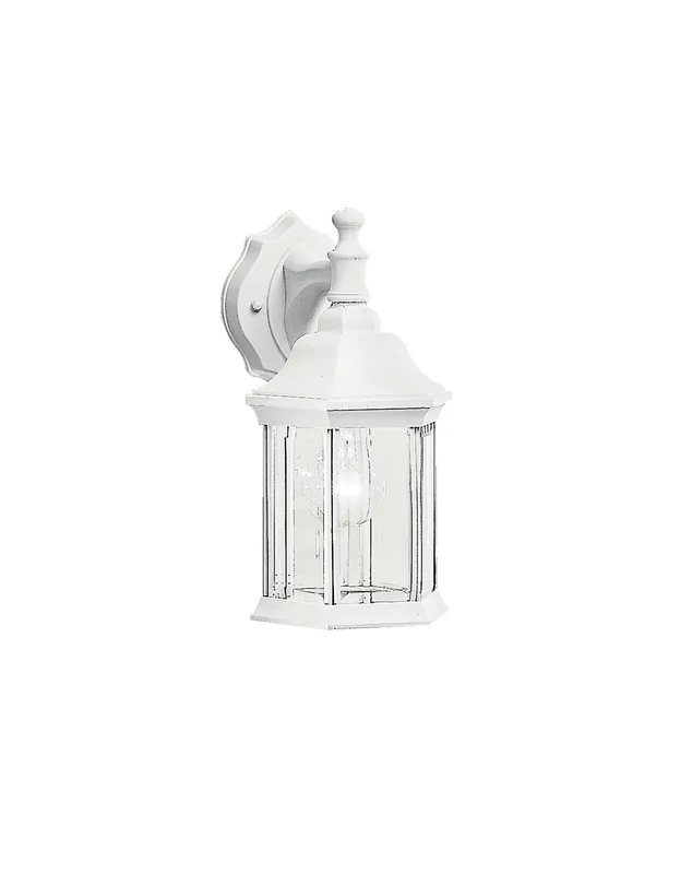 Kichler 9776WH The Chesapeake 1 light outdoor wall light with clear beveled glass