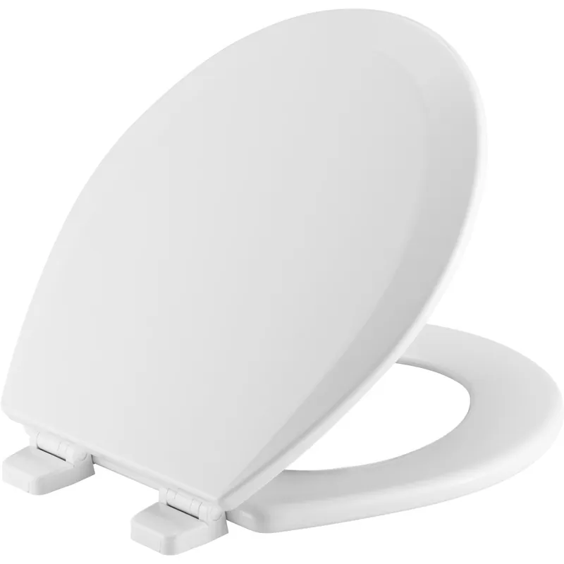 Bemis 500TTT 000 Round Enameled Wood Toilet Seat in White with Top-Tite STA-TITE Seat Fastening System