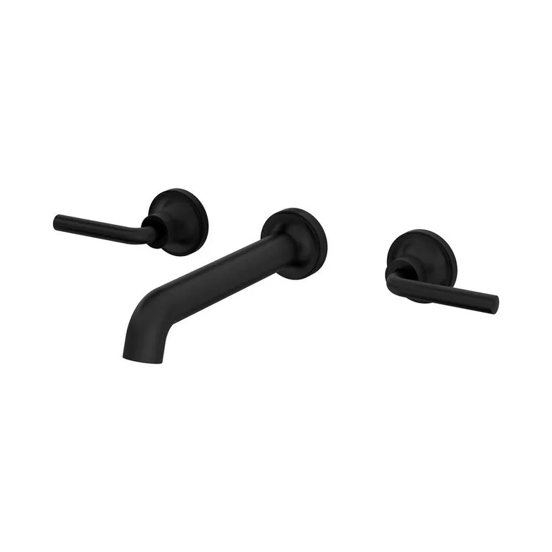 Pfister LG49-TNT2B Tenet Two Handle Wall Mount Widespread Bathroom Sink Faucet in Matte Black