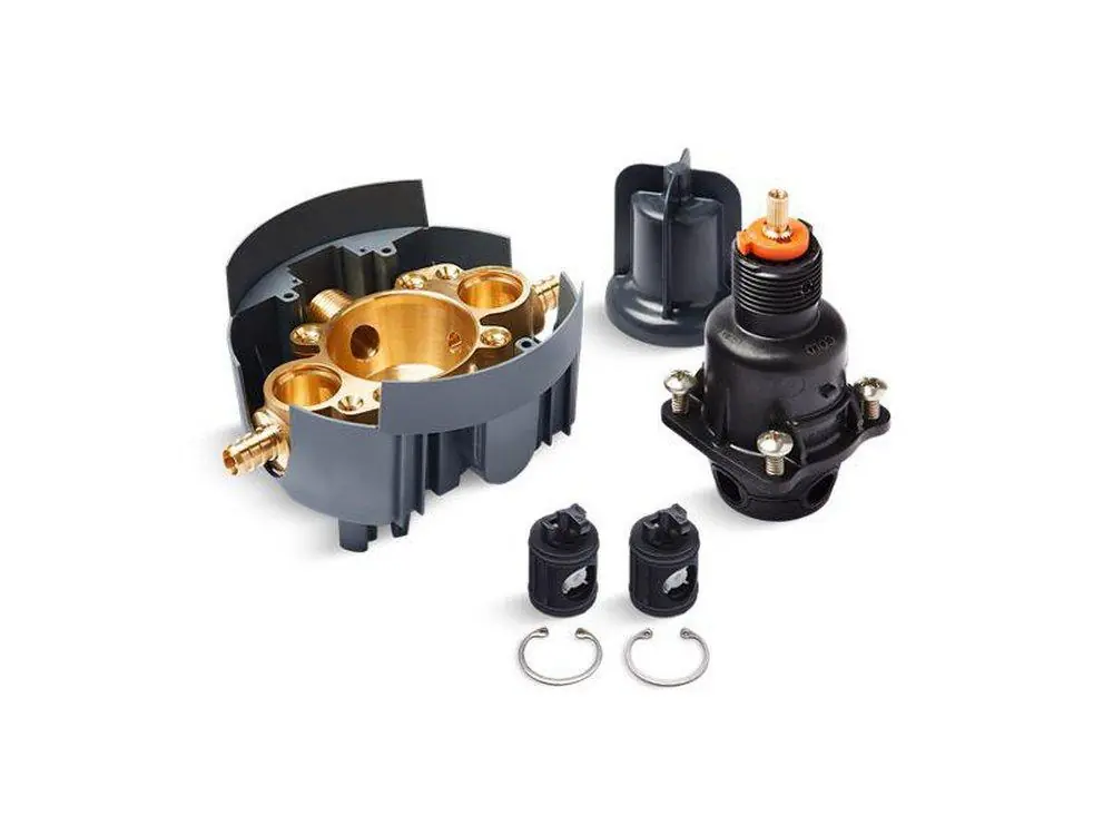 KOHLER 8304-PS-NA Rite-Temp 1/2 in. PEX Crimp Connection Pressure Balancing Valve Body & Cartridge Kit with Stops