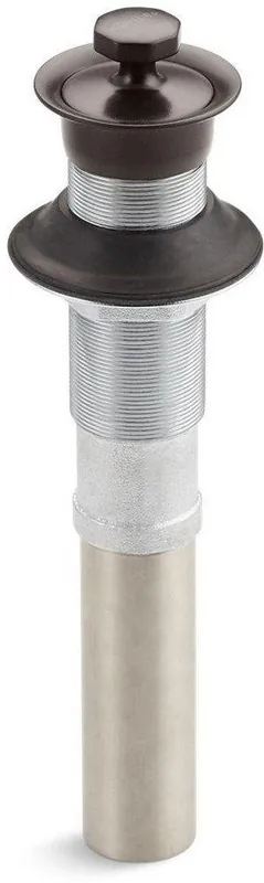 KOHLER 7127-2BZ Metal Bathroom Sink Drain with Non-Removable Stopper (Less Overflow) in Oil Rubbed Bronze