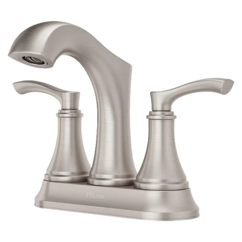 Pfister LG48-WD0GS Woodbury Two Handle Centerset Bathroom Sink Faucet in Spot Defense Brushed Nickel