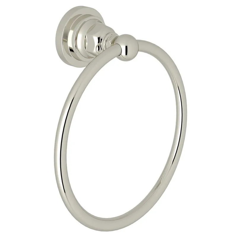 Rohl A1485LIPN San Giovanni Round Closed Towel Ring in Polished Nickel