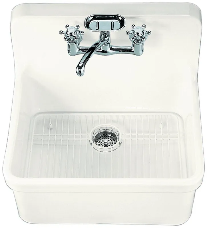 Kohler 12701-0 Gilford 24 x 22 in. 2 Hole Fireclay Single Bowl Drop-in Kitchen Sink