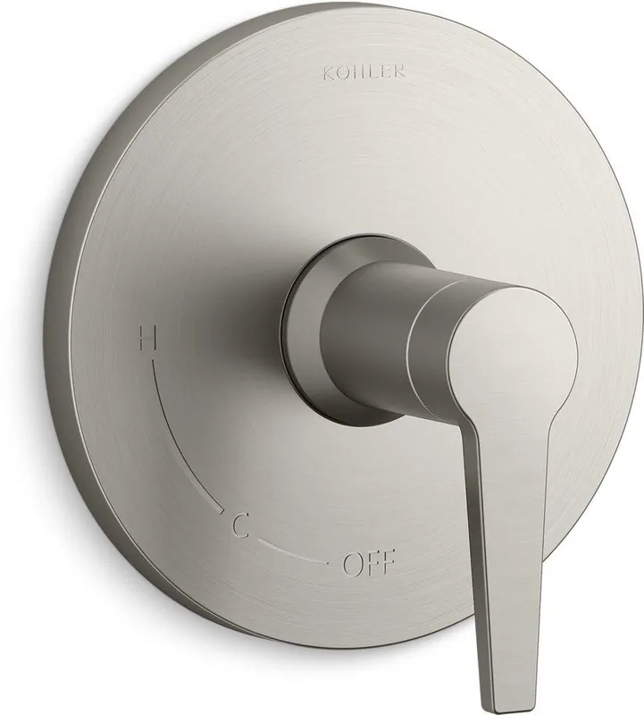 KOHLER TS74042-4-BN Rite-Temp Single Handle Pressure Balancing Valve Trim in Vibrant Brushed Nickel