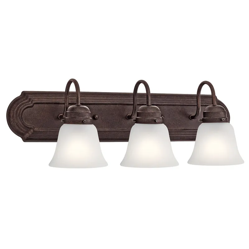 Kichler 5337TZS The Modern Lines of This 24in 4-Light Bath Light Fixture in Tannery Bronze Powder Coat