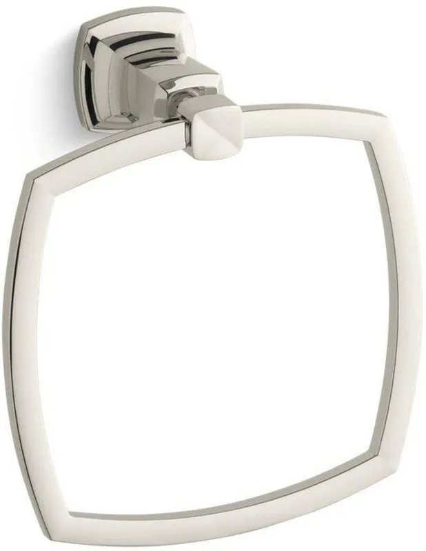 Kohler 16254-SN Margaux Square Closed Towel Ring in Vibrant Polished Nickel