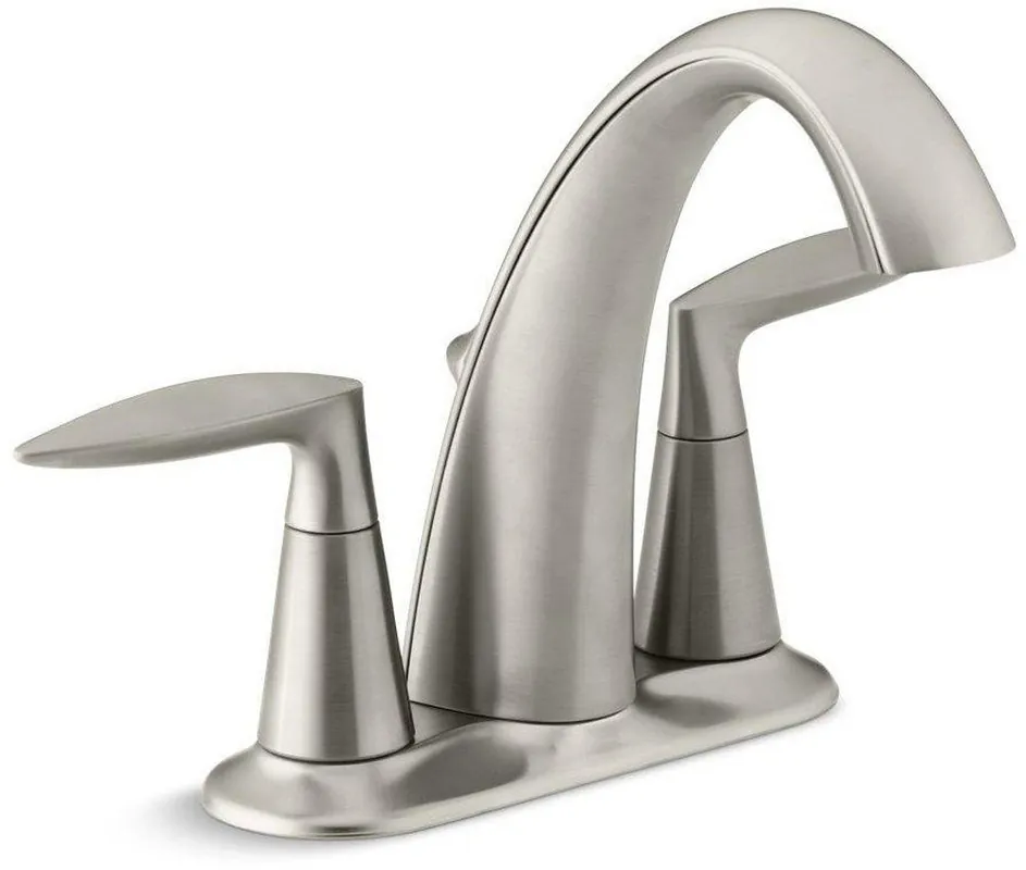 KOHLER 45100-4-BN Alteo Two Handle Centerset Bathroom Sink Faucet In Vibrant Brushed Nickel