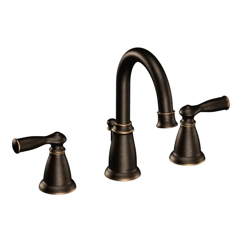 Moen WS84924BRB Banbury Two Handle Widespread Bathroom Sink Faucet