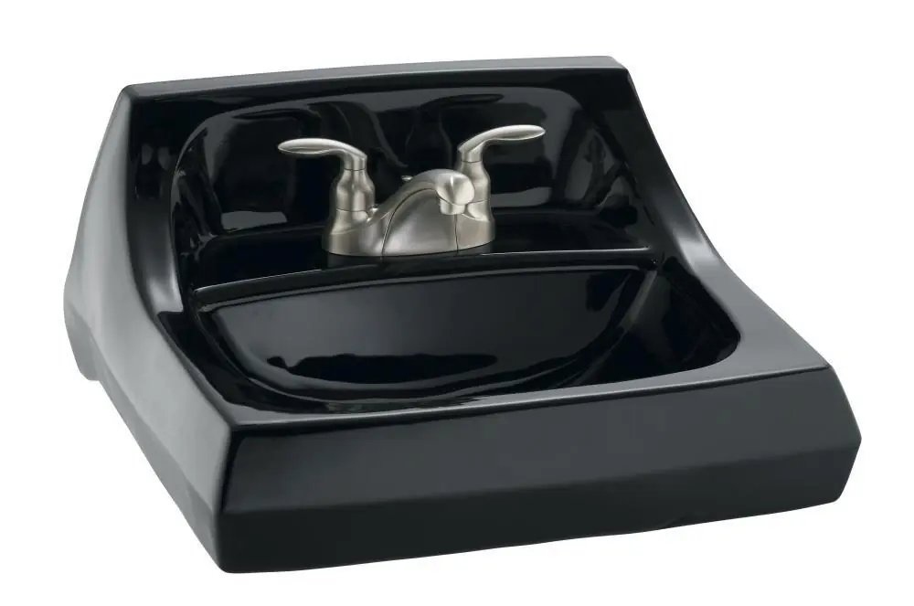 Kohler 2005-7 Kingston 21-1/4 x 18-1/4 in. Rectangular Wall Mount Bathroom Sink in Black