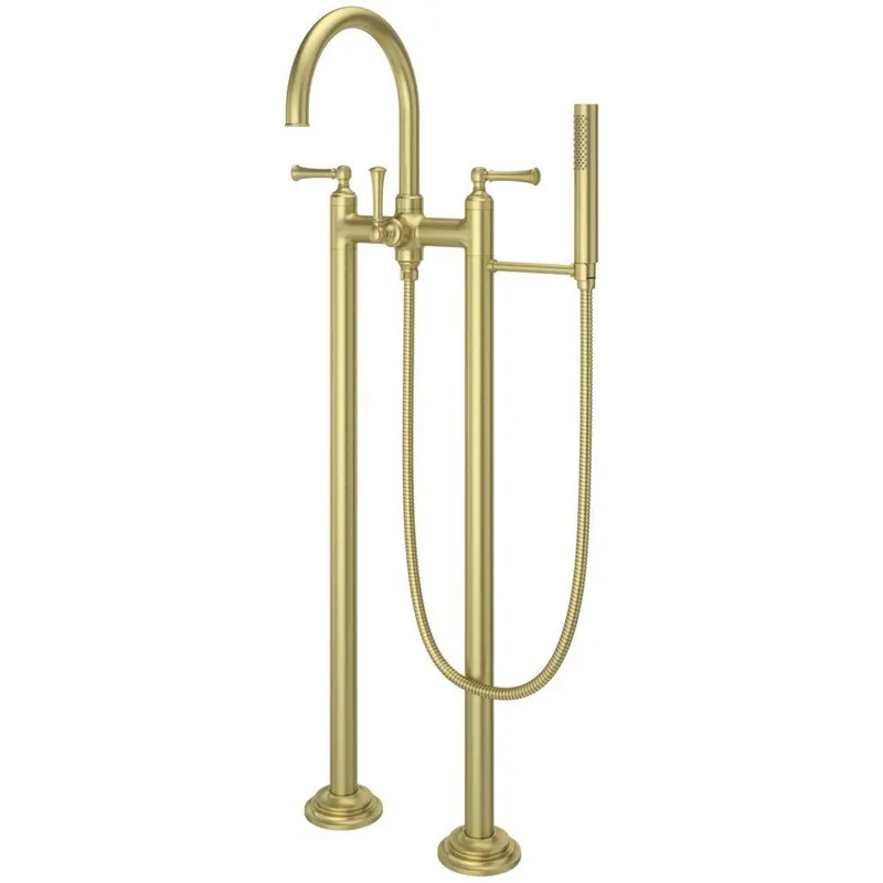 Pfister LG6-1TBBG Tisbury Two Handle Cross Floor Mount Filler in Brushed Gold