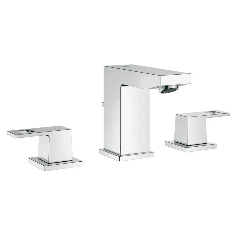 GROHE 2037000A Eurocube Two Handle Widespread Bathroom Sink Faucet - 1.2 GPM