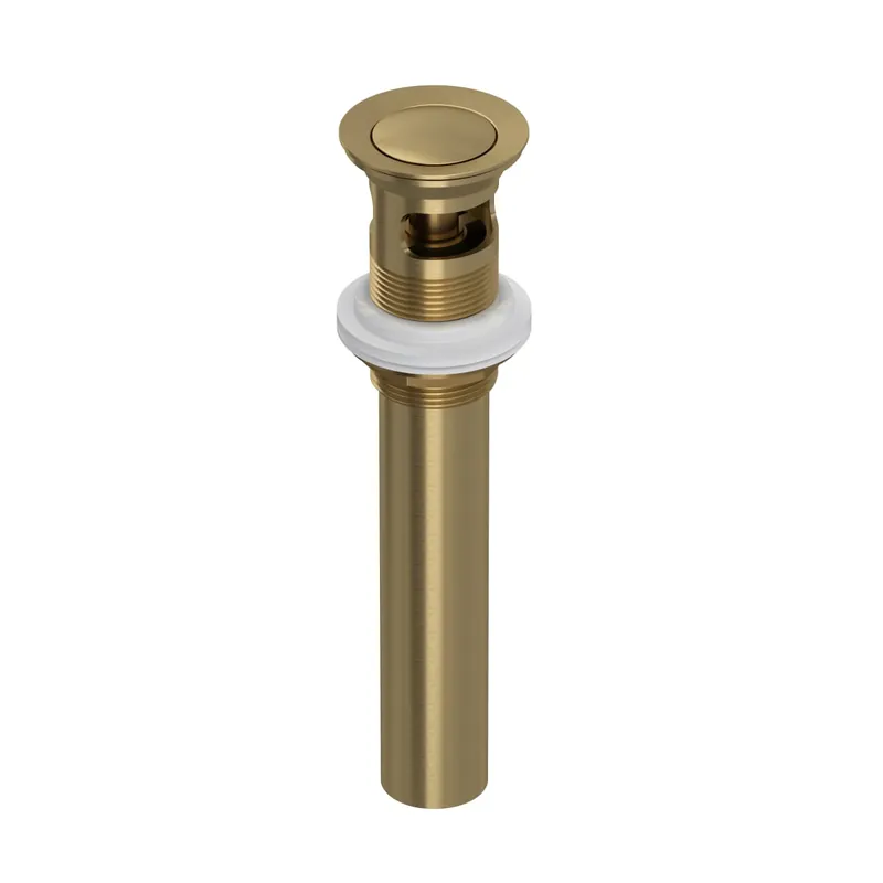 Rohl 0127DOFAG Push Drain With Overflow in Antique Gold