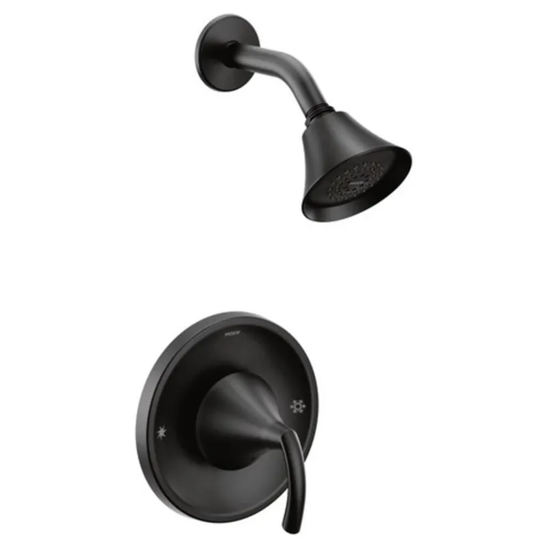 Moen T2742EPBL Glyde One Handle Single Function Shower Faucet in Matte Black (Trim Only)