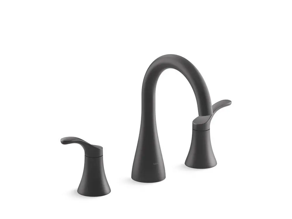 Kohler 27390-4-BL Simplice Two Handle Widespread Bathroom Sink Faucet in Matte Black