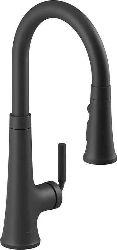 Kohler 23764-BL Tone Single Handle Pull Down Kitchen Faucet in Matte Black