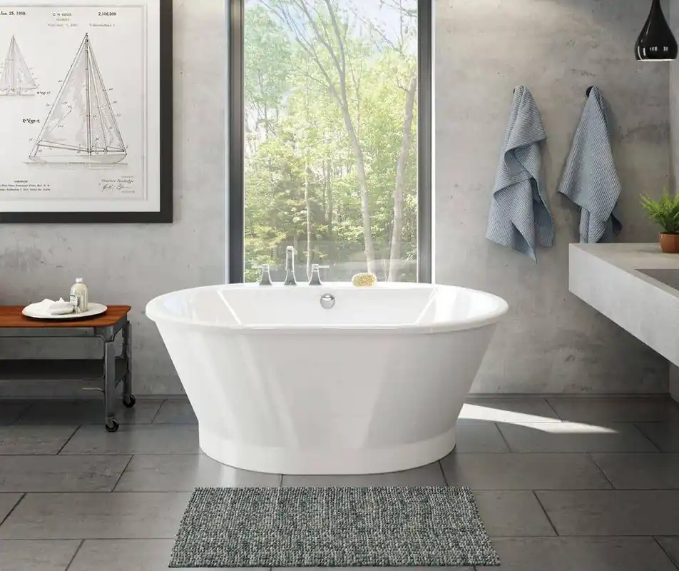 MAAX 103901-000-002-100 59-1/2 x 41-1/2 in. Freestanding Bathtub with Rear Center Drain