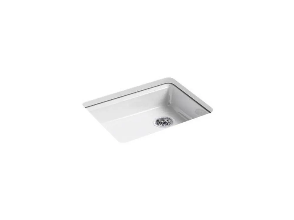 KOHLER 5479-5U-0 Riverby 25 x 22 in. 5 Hole Cast Iron Single Bowl Undermount Kitchen Sink