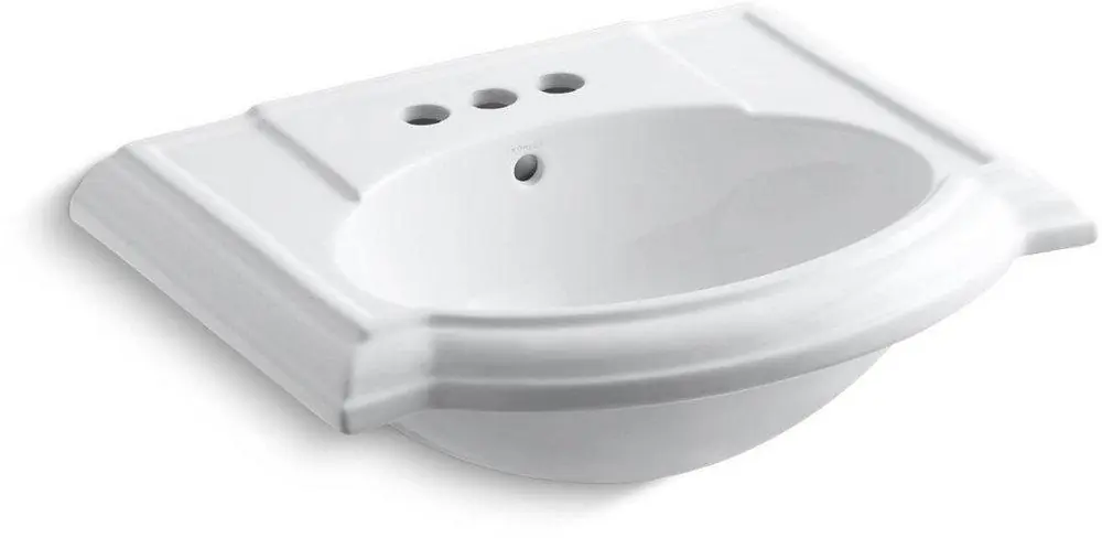 KOHLER 2287-4-0 Devonshire 24-13/100 x 19-3/4 in. Rectangular Pedestal Bathroom Sink