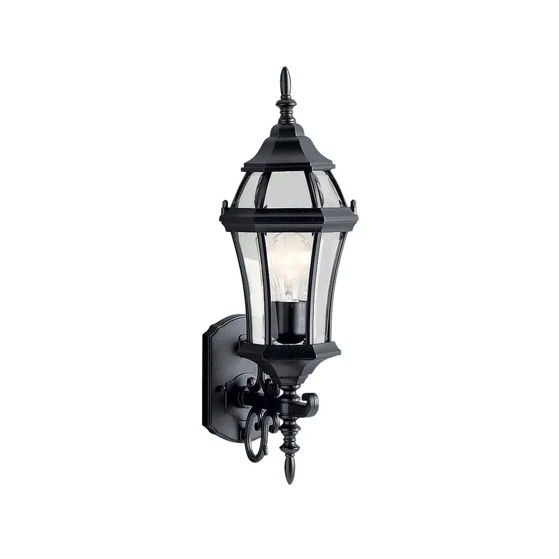 Kichler 9790BK Townhouse 1 Light Wall Lantern Black