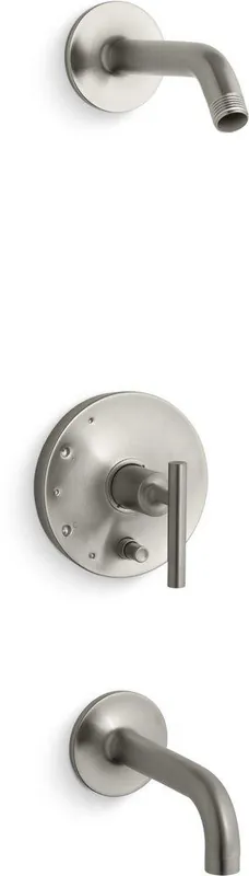 Kohler T14421-4L-BN Purist Single Handle Bathtub & Shower Faucet in Vibrant Brushed Nickel (Trim Only)
