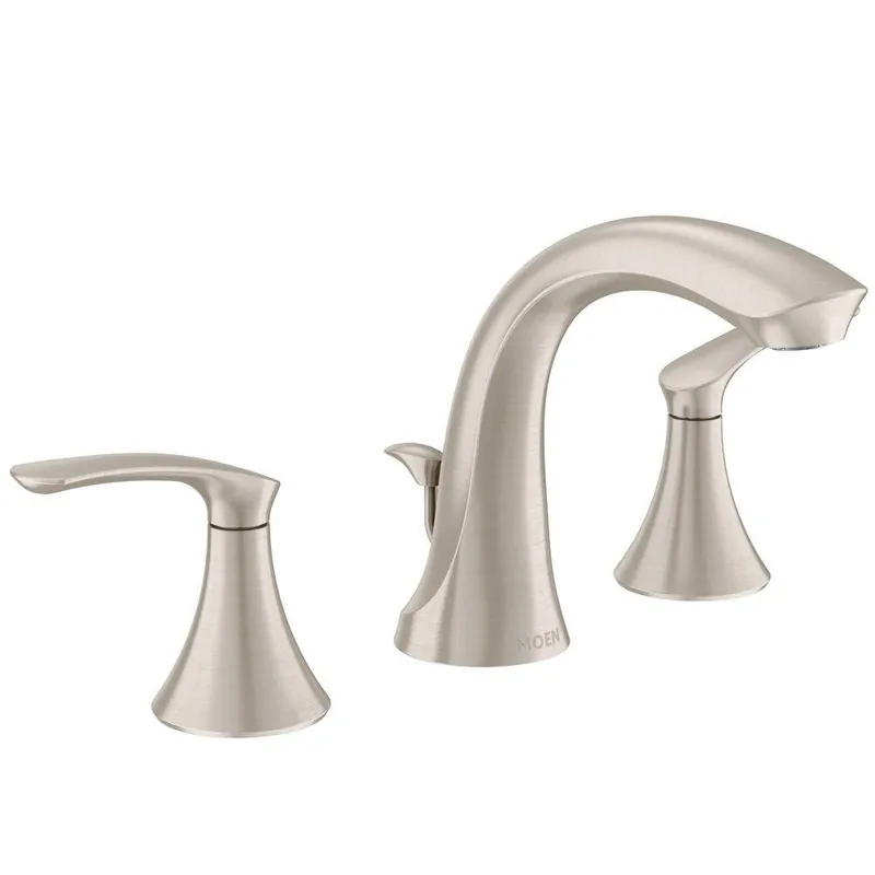 Moen WS84551SRN Darcy Two Handle Widespread Bathroom Sink Faucet in Spot Resist Brushed Nickel