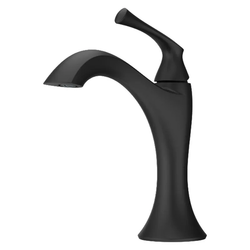 Pfister LG42-RH2B Rhen Single Handle Monoblock Bathroom Sink Faucet in Matte Black