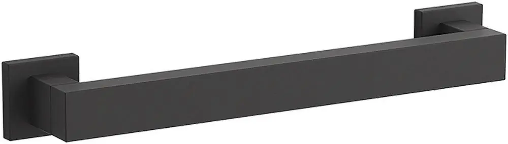 KOHLER 23293-BL Square 12 in. Grab Bar in Matte Black