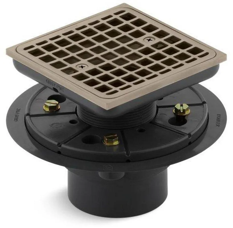 KOHLER 9136-BV ClearFlo 3 in. Threaded Plastic Vibrant Brushed Bronze Shower Drain