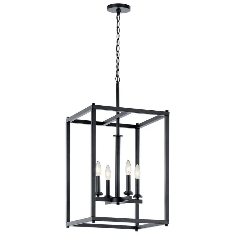 Kichler 43998BK Crosby 4 Light Foyer Pendant Black