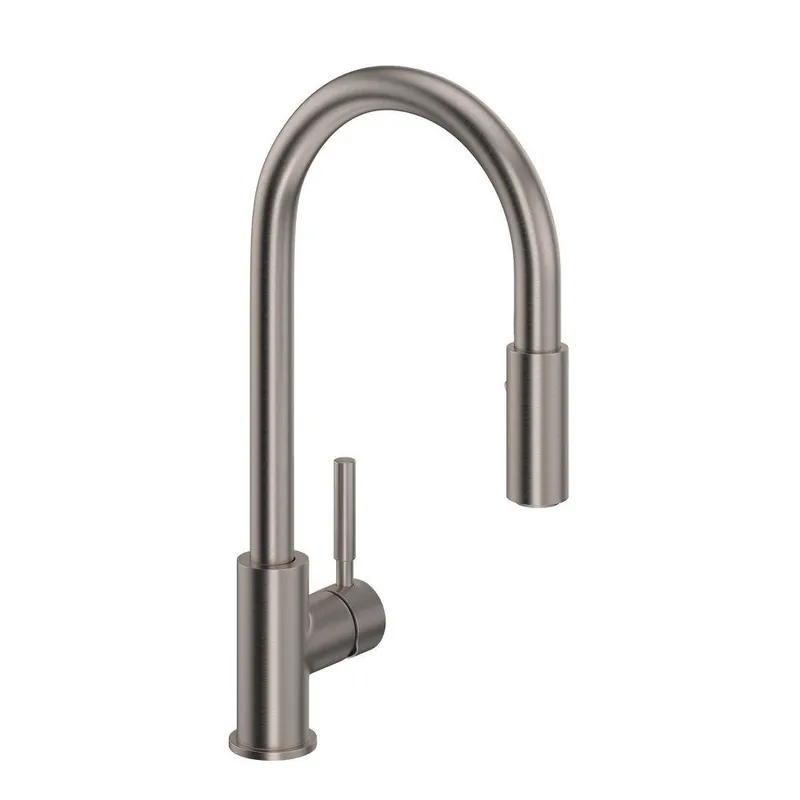 Rohl R7520STN Lux Single Handle Pull Down Kitchen Faucet in Satin Nickel