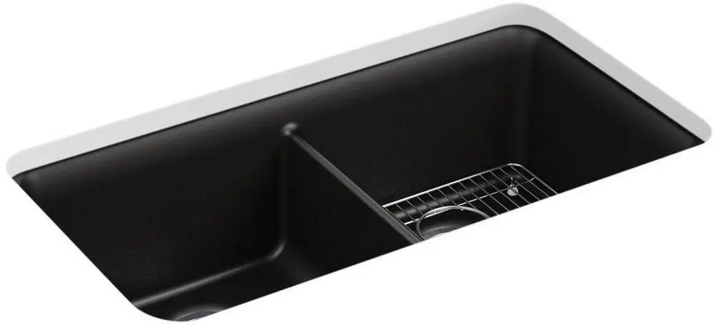 Kohler 8199-CM1 Cairn 33-1/2 x 18-5/16 in No Hole Composite Double Bowl Undermount Kitchen Sink