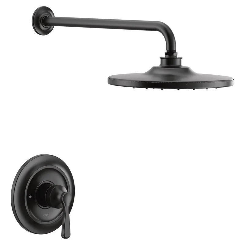 Moen UTS344302BL Belfield One Handle Single Function Shower Faucet in Matte Black (Trim Only)