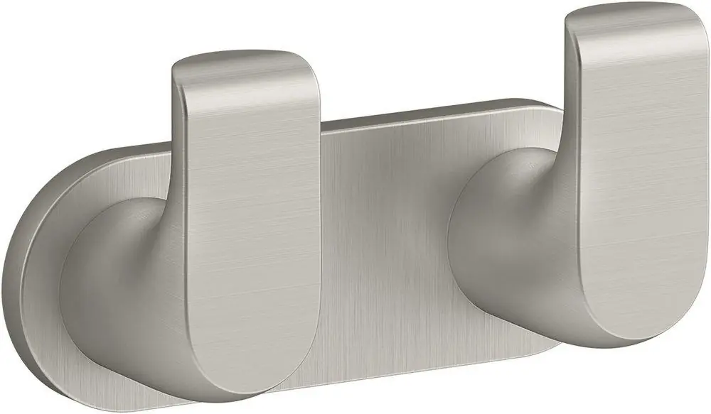 Kohler 97500-BN Avid 2-Hook Robe Hook in Vibrant Brushed Nickel