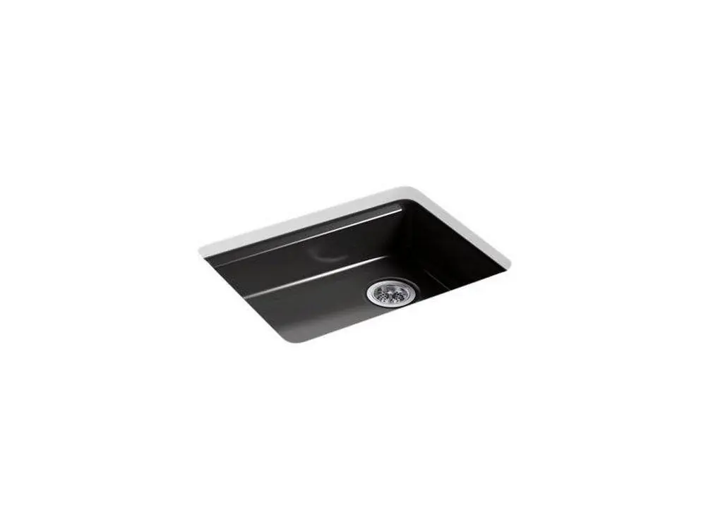 Kohler 5479-5U-7 Riverby 25 x 22 in. 5 Hole Cast Iron Single Bowl Undermount Kitchen Sink