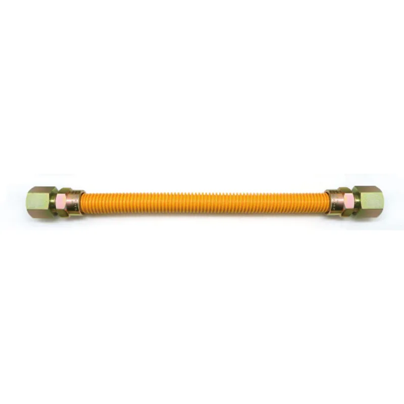 Easyflex EFGC-034-SS-1515-24 - 1/2 x 3/4 FIP x FIP - 24 Long Yellow Coated Gas Flex Connector