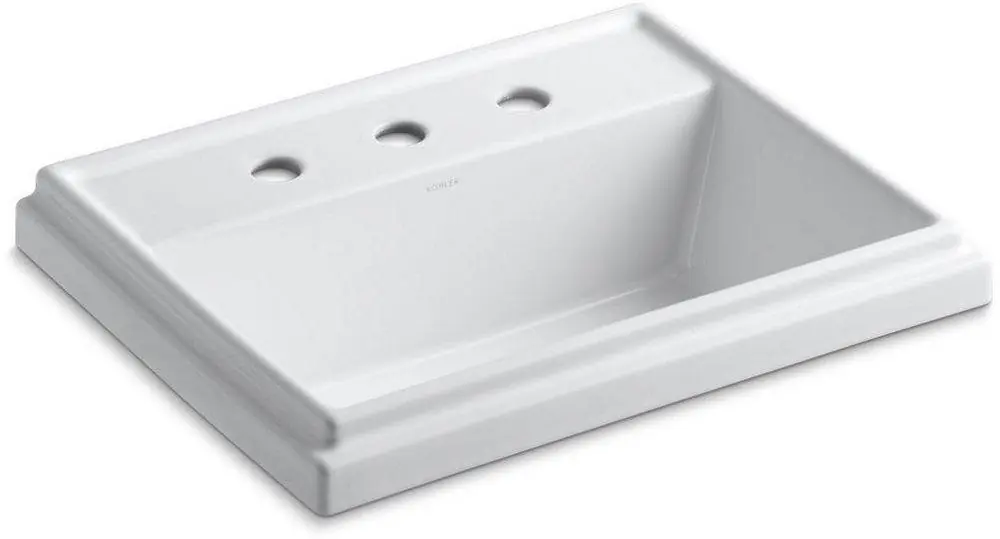 Kohler 2991-8-0 Tresham 21-13/16 x 16-9/16 in. Rectangular Drop-in Bathroom Sink