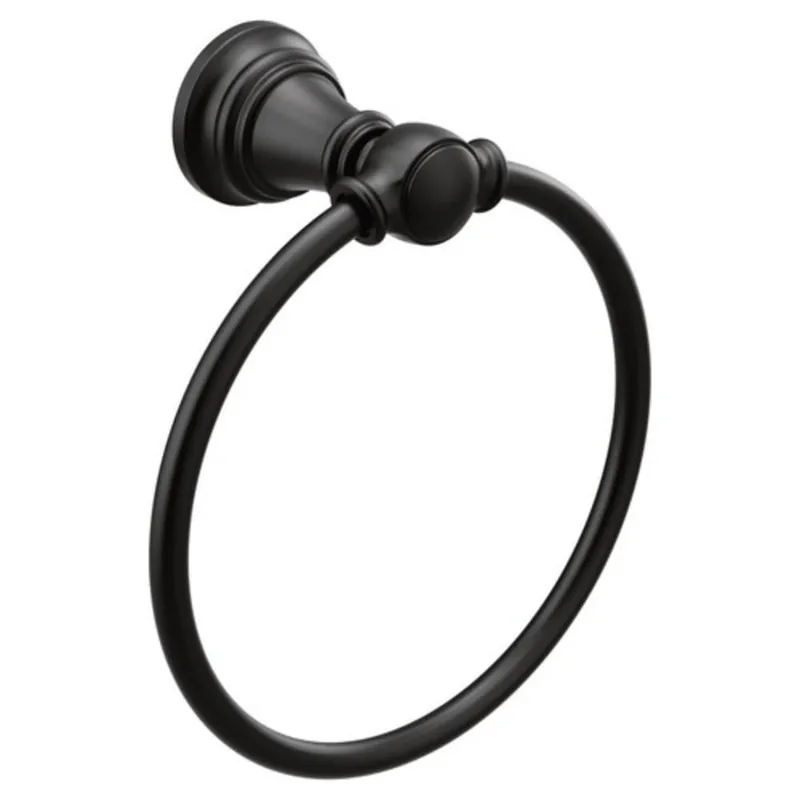 Moen YB8486BL Weymouth Towel Ring in Matte Black