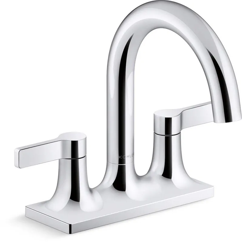 Kohler 28124-4-CP Venza Two Handle Centerset Bathroom Sink Faucet in Polished Chrome