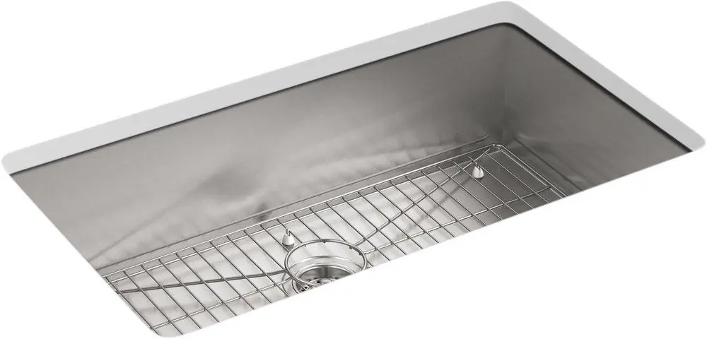 KOHLER 3821-4-NA Vault 33 x 22 in. 4-Hole Stainless Steel Single Bowl Dual Mount Kitchen Sink
