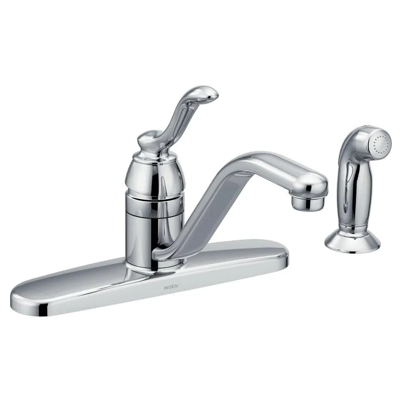 Moen 7051 Banbury Single Handle Kitchen Faucet with Side Spray in Polished Chrome