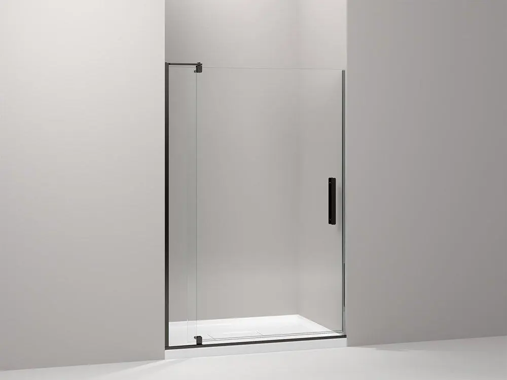 Kohler 707551-L-ABZ Revel 48 in Pivot Shower Door with 5/16 in Crystal Clear Glass in Anodized Dark Bronze