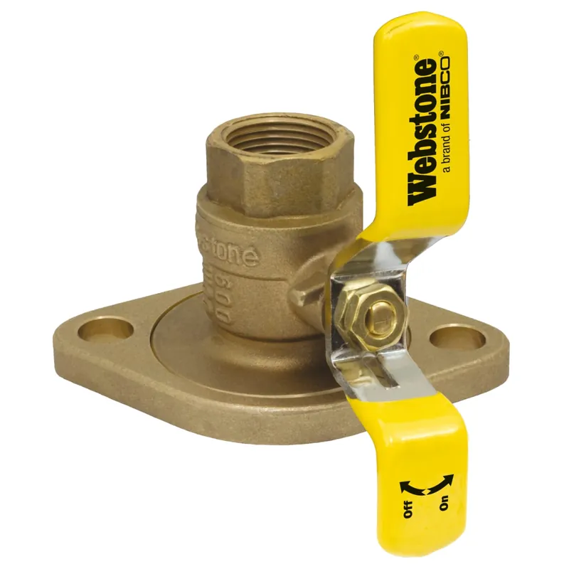 Webstone H-41404W 1 FIP x Rotating Flange Lead-Free Isolator w/ Rotating Flange, Full Port Forged Brass Uni-Flange Ball Valve